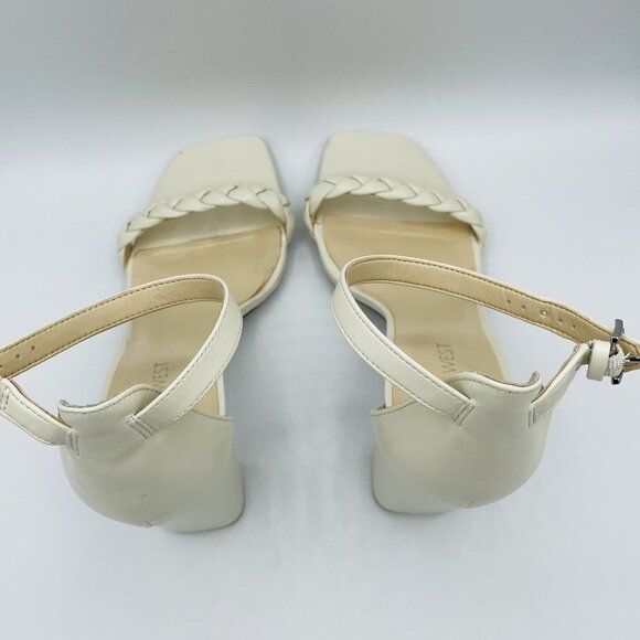 Nine West Shoes Womens Size 10 M White Braid Ankle Strap High Heels Sandals - Picture 8 of 11